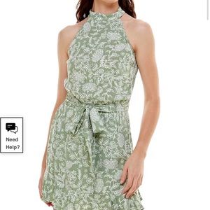 Cute Halter Top Dress with Tie